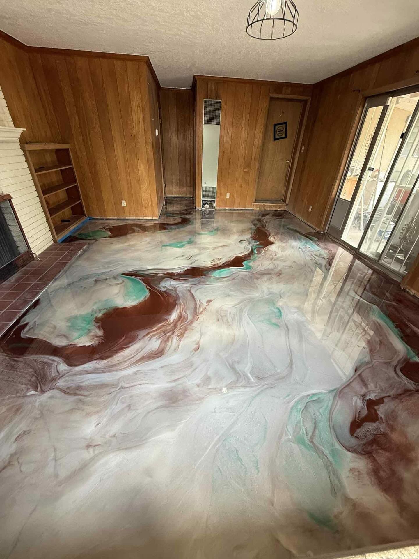 Metallic Epoxy Living Room Media 8